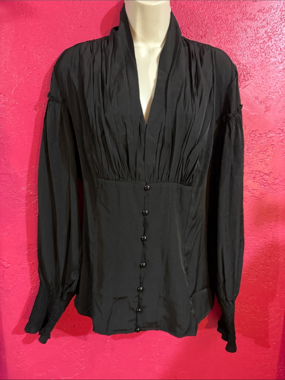 NWT Scarlet Darkness Black pirate, goth, cosplay, renaissance  blouse. Sz 2X.